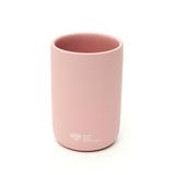 Samostojeći  držač četkica za zube SAT Infinitio od gumirane keramike u ružičastoj mat boji.