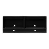 SAT Infinitio keramički dvostruki umivaonik 120,4 x 46,5 cm u crnoj mat izvedbi s preljevom