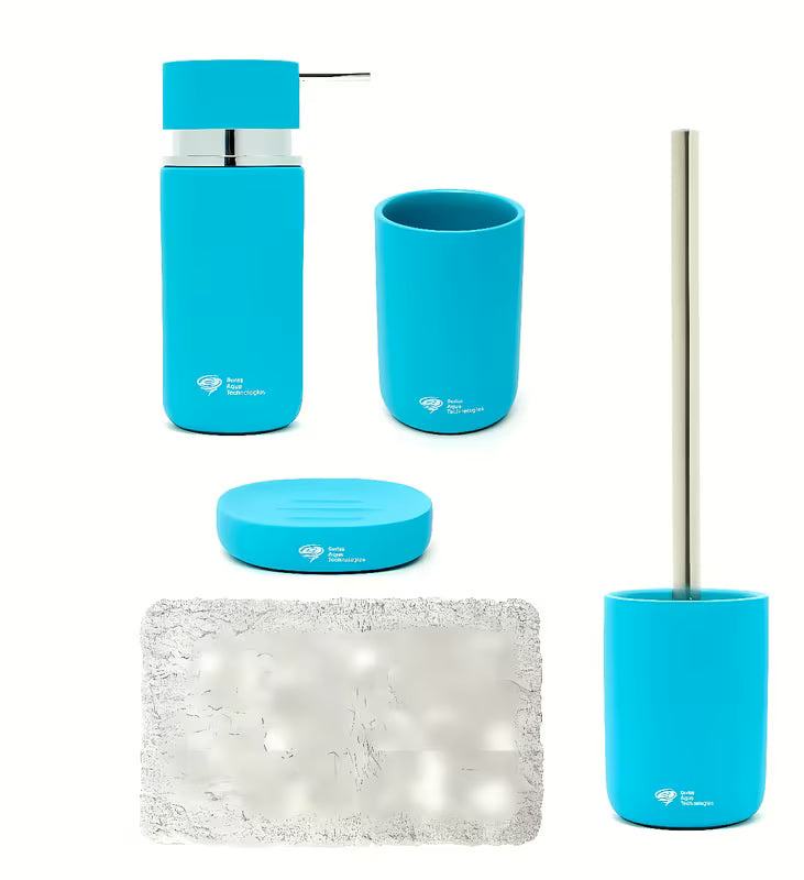 Set kupaonskih dodataka SAT Infinitio u modernom, ujednačenom dizajnu pro zonu umivaonika i WC školjke zonu.