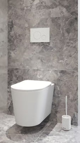 Bijela samostojeći  ČETKA za Wc SAT Infinitio od gumirane keramike s mat površinom