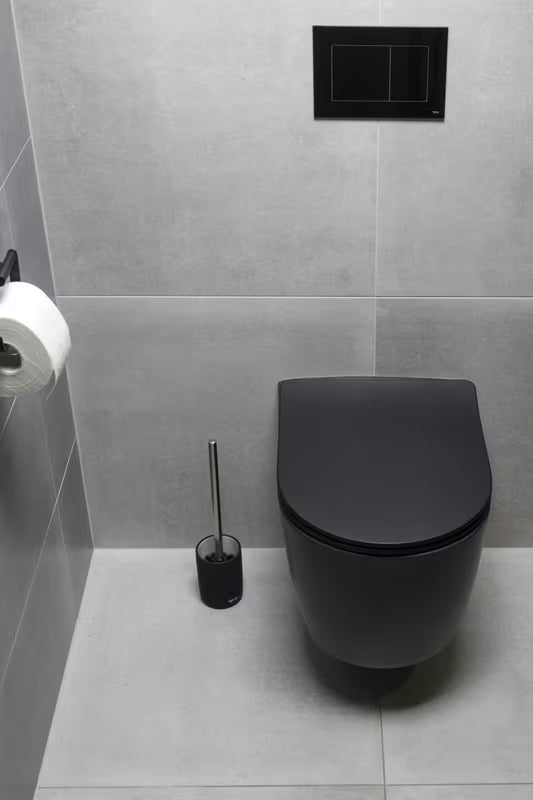Samostojeći  ČETKA za Wc SAT Infinitio u crnoj mat izvedbi od gumirane keramike.