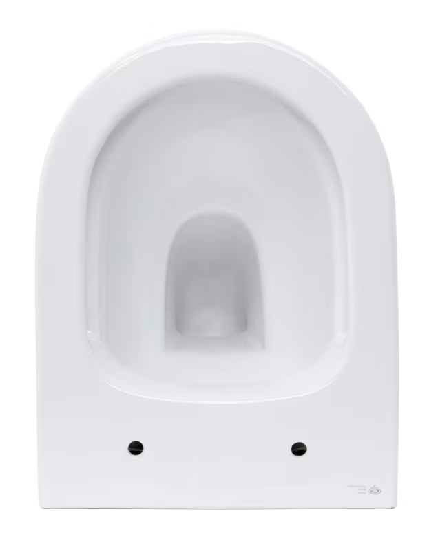 Bijeli viseća WC školjka SAT Infinitio sa skrivenim pričvršćenjem i sjedalom sa soft Close.