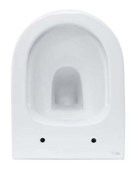 Bijeli viseća WC školjka SAT Infinitio sa skrivenim pričvršćenjem i sjedalom sa soft Close.