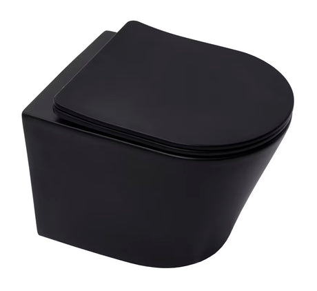Viseća WC Školjka SAT Infinitio u crnoj mat izvedbi s wc daskom soft Close i skrivenim pričvršćenjem