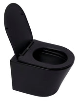 Viseća WC Školjka SAT Infinitio u crnoj mat izvedbi s wc daskom soft Close i skrivenim pričvršćenjem