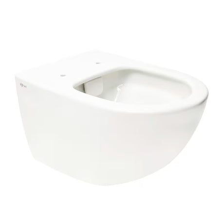 Bijeli viseća WC školjka SAT Infinitio s bezrubnim ispiranjem Rim-Ex i sjedalom sa soft Close.