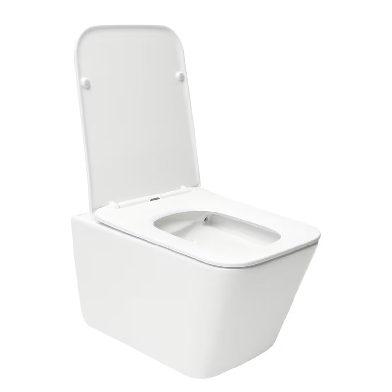 Bijeli viseća WC školjka SAT Infinitio pravokutnog oblika s wc daskom soft Close sa skrivenim pričvršćenjem