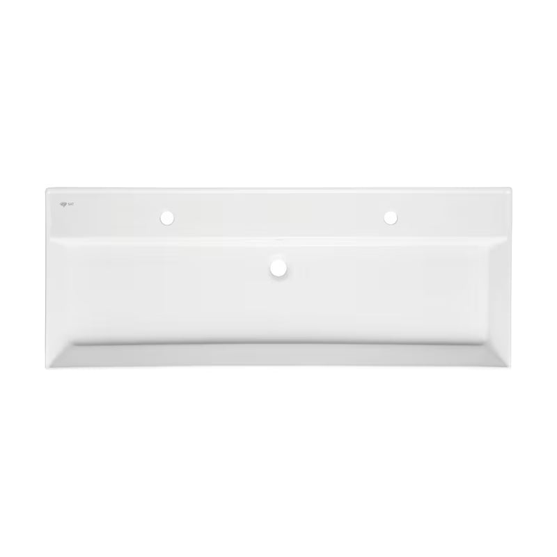 Bijeli keramički umivaonik SAT Infinitio 121,4x46,9 cm s preljevom