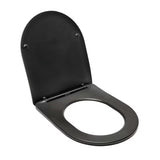 Crno-mat WC daska SAT Infinitio s soft Close i EasyLock u zaobljenom dizajnu.