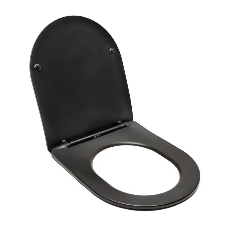 Crno-mat WC daska SAT Infinitio s soft Close i EasyLock u zaobljenom dizajnu.
