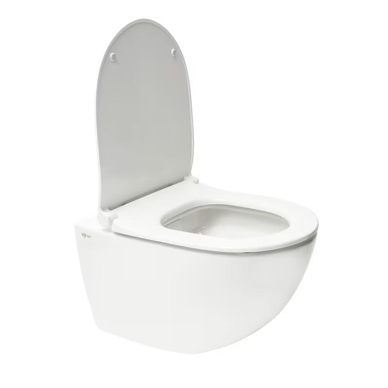 Viseći WC set SAT Infinitio s predzidnim modulom i vodokotlićem Geberit Delta u modernom dizajnu.
