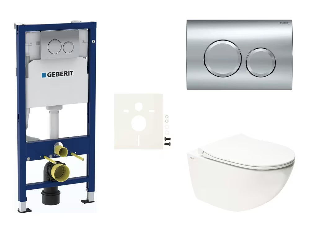 Viseći WC set SAT Infinitio s rimless školjkom, sjedalom soft Close i modulom Geberit Duofix