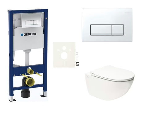 Viseći WC set SAT Infinitio s vodokotlićem Geberit Duofix i tipkom za ispiranje Delta