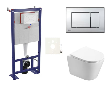 Viseći WC set SAT Infinitio s podžbuknim modulom, tipkom za ispiranje i sjedalom s soft Close