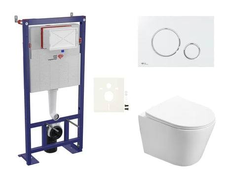 Viseći WC set SAT Infinitio s podžbuknim modulom, tipkom za ispiranje i sjedalom s soft Close