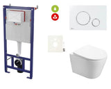 Viseći WC set SAT Infinitio s ugradbenim modulom za lagane zidove i tipkom za ispiranje