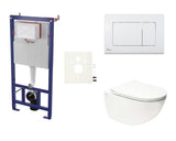 Viseći WC set SAT Infinitio s ugradbenim vodokotlićem, tipkom za ispiranje i WC daskom soft Close