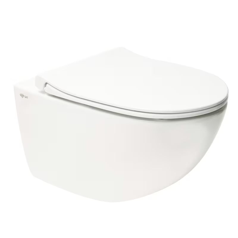 Viseći WC set SAT Infinitio s ugradbenim vodokotlićem, tipkom za ispiranje i WC daskom soft Close