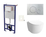 Viseći WC set SAT Infinitio pro za predzidnu ugradnju s modulom, tipkom, zvučnom izolacijom i daskom soft Close