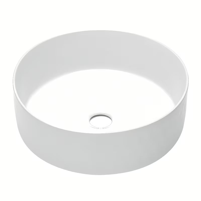 Sjajni bijeli keramički umivaonik na ploču SAT Infinitio 36 x 36 cm bez preljeva