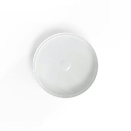 Bijeli keramički umivaonik na ploču SAT Infinitio 39 x 39 cm okruglog oblika bez preljeva