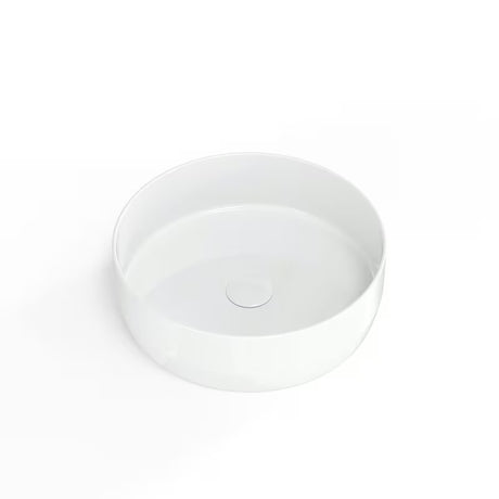Bijeli keramički umivaonik na ploču SAT Infinitio 39 x 39 cm okruglog oblika bez preljeva