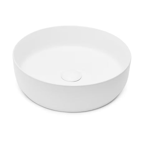 Mat bijeli tankostijeni keramički umivaonik na ploču SAT Infinitio 39x39 cm