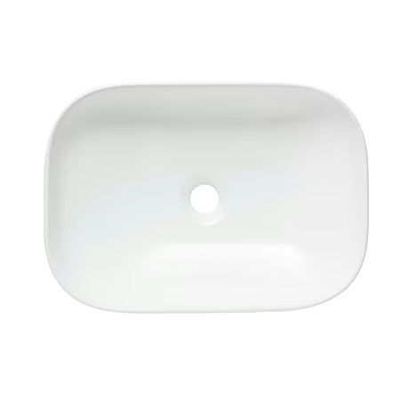 Sjajno bijeli keramički umivaonik na ploču SAT Infinitio bez preljeva dimenzija 45,5x32,5 cm.