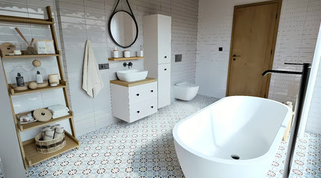 Sjajno bijeli keramički umivaonik na ploču SAT Infinitio bez preljeva dimenzija 45,5x32,5 cm.