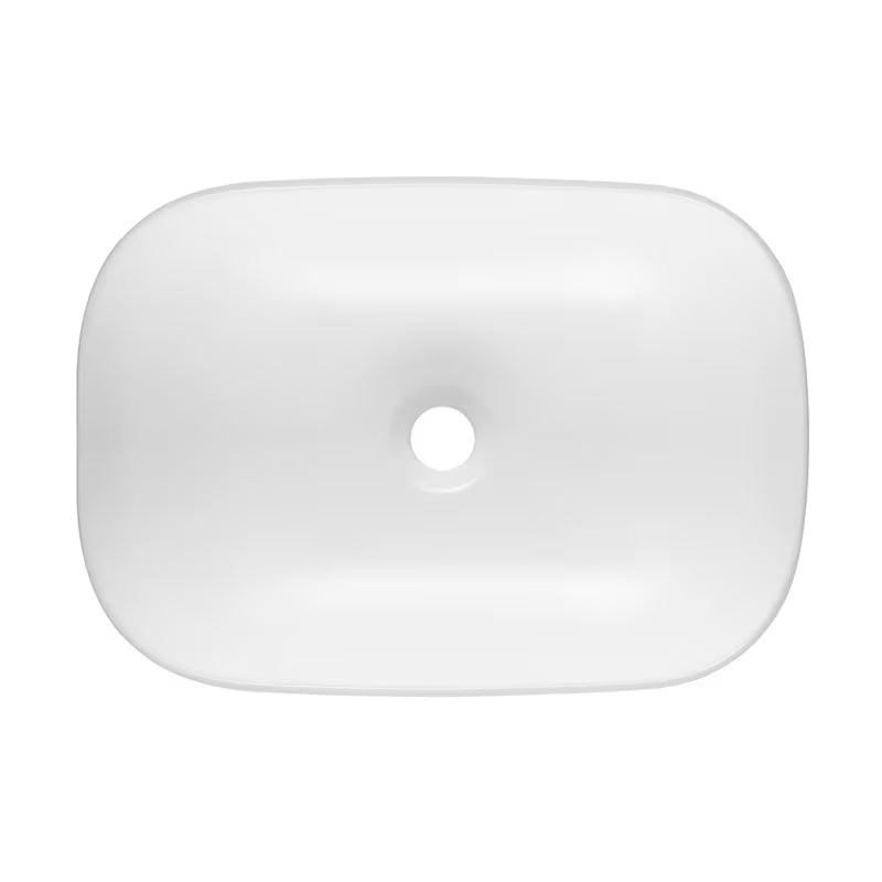 Mat bijeli keramički umivaonik na ploču SAT Infinitio bez preljeva dimenzija 45,5x32,5 cm.