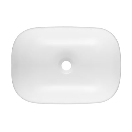 Mat bijeli keramički umivaonik na ploču SAT Infinitio bez preljeva dimenzija 45,5x32,5 cm.