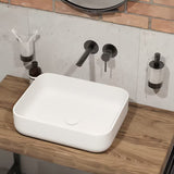 Bijeli keramički ovalni umivaonik na ploču SAT Infinitio bez preljeva 50 x 39 cm