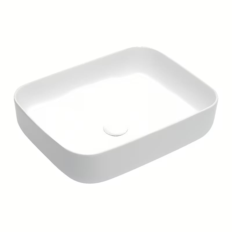 Mat bijeli tankostijeni umivaonik na ploču SAT Infinitio 50x39 cm bez preljeva