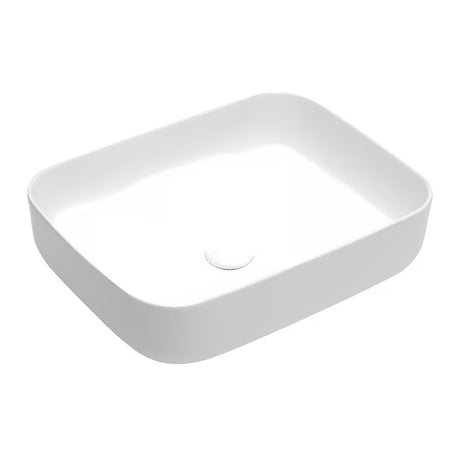 Mat bijeli tankostijeni umivaonik na ploču SAT Infinitio 50x39 cm bez preljeva
