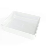 Sjajno bijeli keramički umivaonik na ploču SAT Infinitio 50x40 cm bez preljeva.