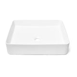 Mat bijeli keramički umivaonik na ploču SAT Infinitio 50x40 cm bez preljeva