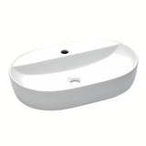 Bijeli keramički ovalni umivaonik na ploču SAT Infinitio 60 x 40 cm bez preljeva s otvorom za pro slavinu