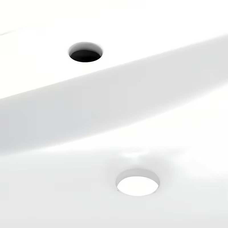 Bijeli keramički ovalni umivaonik na ploču SAT Infinitio 60 x 40 cm bez preljeva s otvorom za pro slavinu