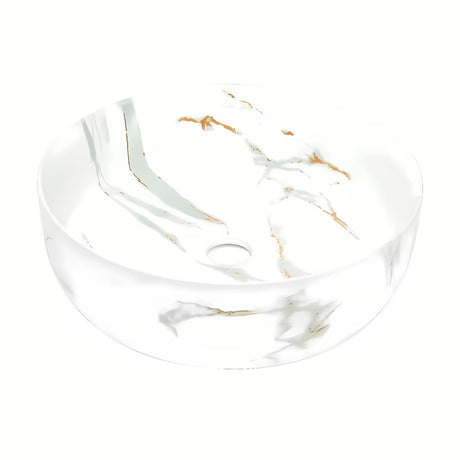 Mat umivaonik na ploču SAT Infinitio 39x39 cm u bijelom mramornom dizajnu bez preljeva