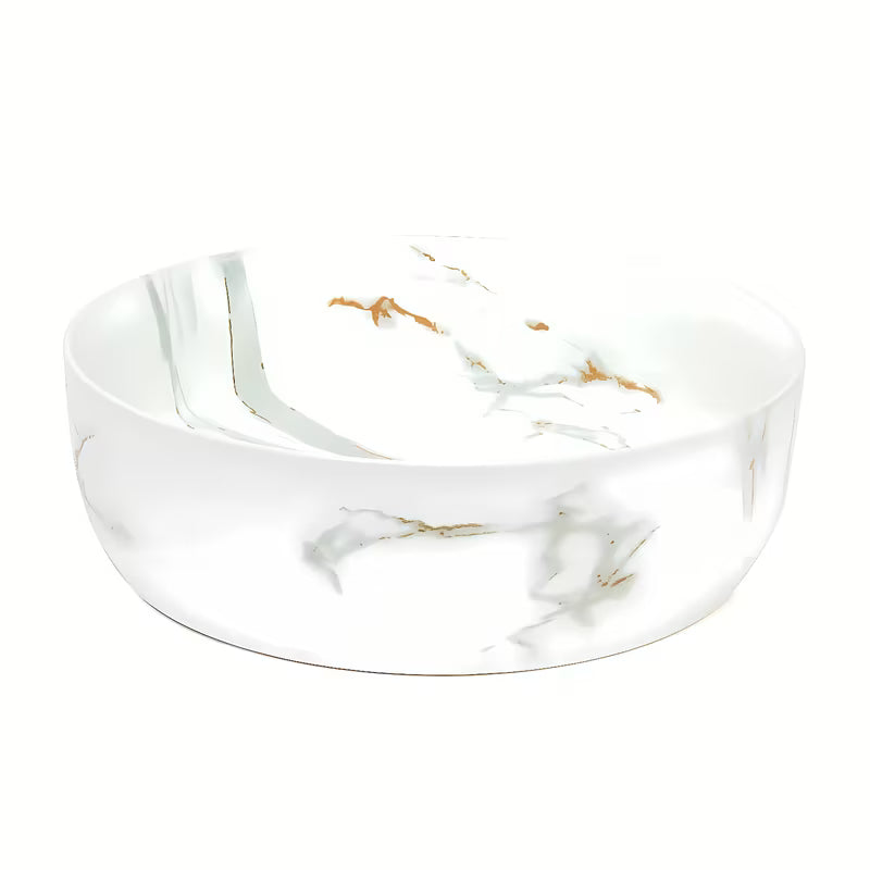 Mat umivaonik na ploču SAT Infinitio 39x39 cm u bijelom mramornom dizajnu bez preljeva