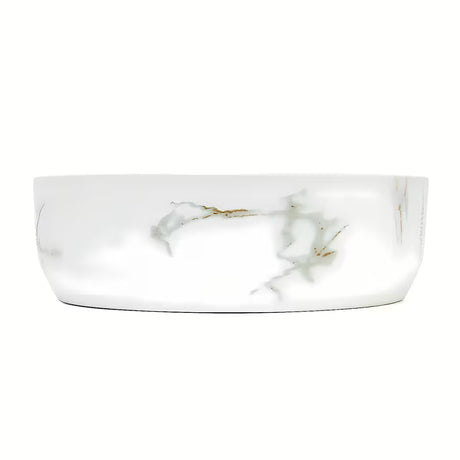 Mat umivaonik na ploču SAT Infinitio 39x39 cm u bijelom mramornom dizajnu bez preljeva