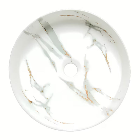 Mat umivaonik na ploču SAT Infinitio 39x39 cm u bijelom mramornom dizajnu bez preljeva