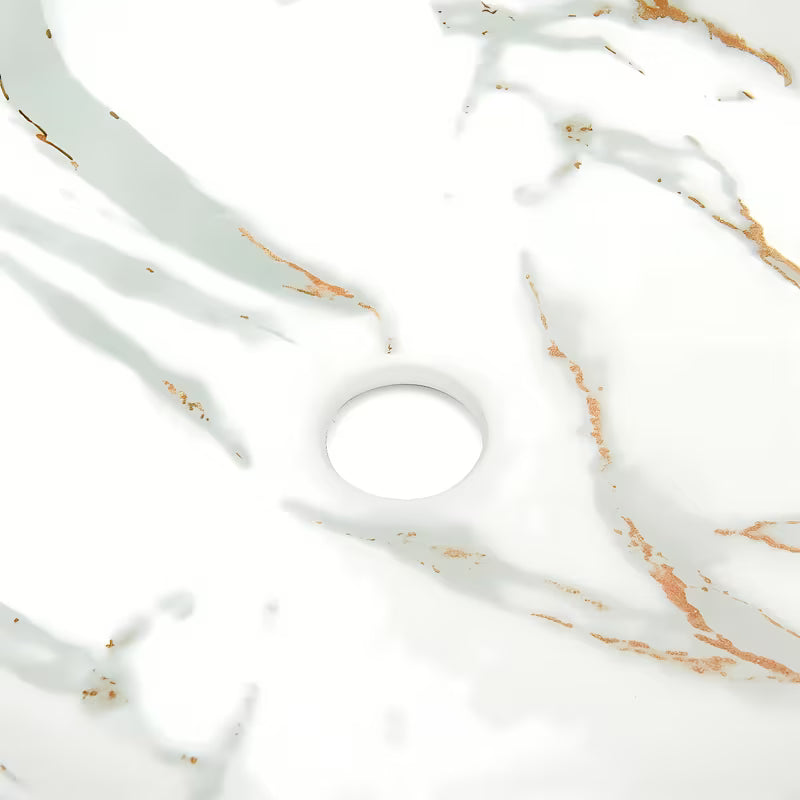 Mat umivaonik na ploču SAT Infinitio 39x39 cm u bijelom mramornom dizajnu bez preljeva