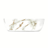 SAT Infinitio umivaonik na ploču bez preljeva u mat bijeloj boji s mramornim dizajnom, 45,5x32,5 cm