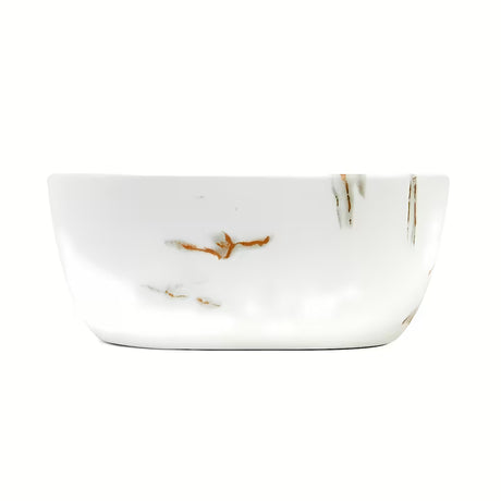 SAT Infinitio umivaonik na ploču bez preljeva u mat bijeloj boji s mramornim dizajnom, 45,5x32,5 cm