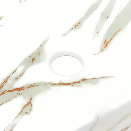 SAT Infinitio umivaonik na ploču bez preljeva u mat bijeloj boji s mramornim dizajnom, 45,5x32,5 cm