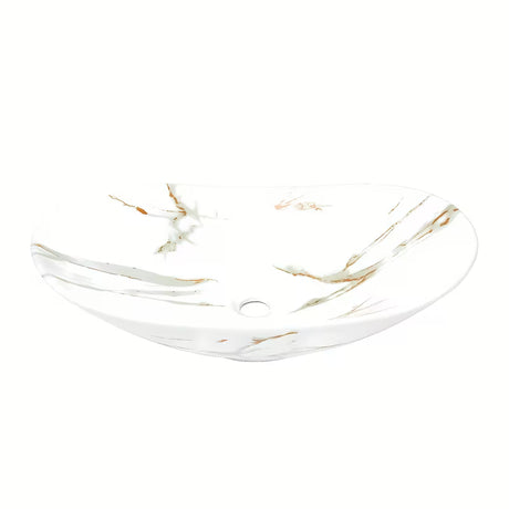 SAT Infinitio umivaonik na ploču bez preljeva u bijeloj mat boji s imitacijom mramora 61,5x36 cm