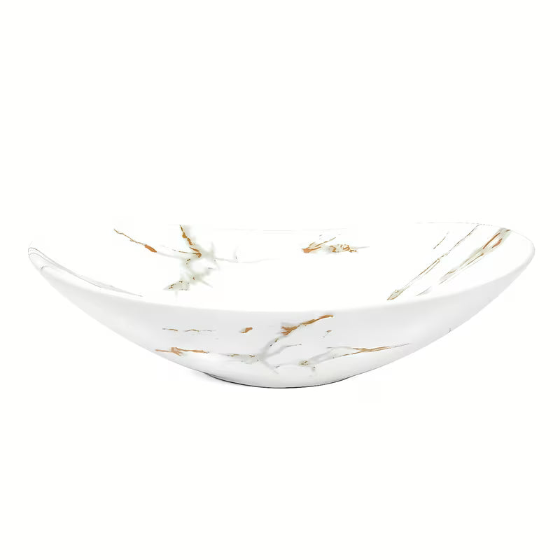 SAT Infinitio umivaonik na ploču bez preljeva u bijeloj mat boji s imitacijom mramora 61,5x36 cm