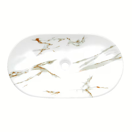 SAT Infinitio umivaonik na ploču bez preljeva u mat bijeloj boji s imitacijom mramora 61,5x36 cm