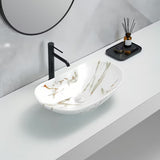 SAT Infinitio umivaonik na ploču bez preljeva u mat bijeloj boji s imitacijom mramora 61,5x36 cm